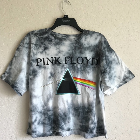 Vintage Tops - Pink Floyd• Cropped Tie-Dye Tee